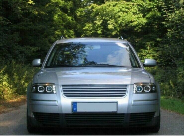 LED Angel Eyes Scheinwerfer für VW Passat 3BG 00-05 schwarz