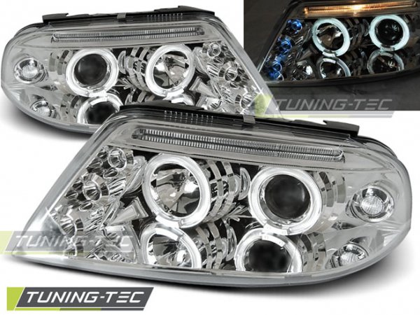 LED Angel Eyes Scheinwerfer für VW Passat 3BG 00-05 chrom