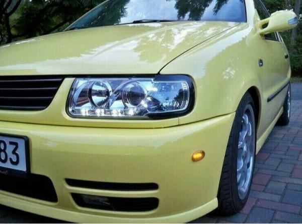 LED Tagfahrlicht Design Scheinwerfer für VW Polo 6N 94-99 chrom