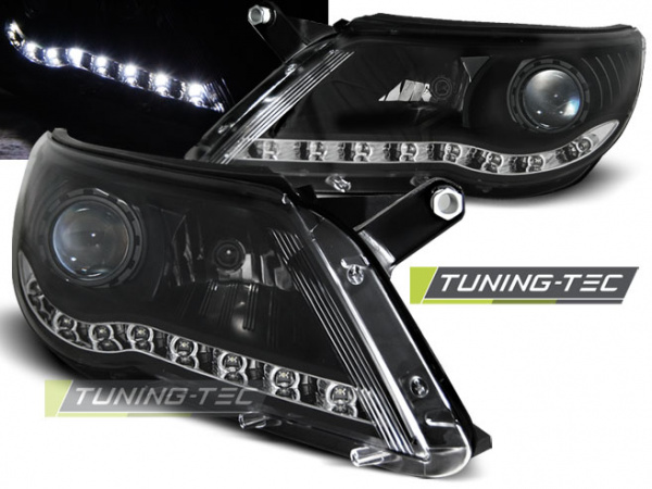 LED Tagfahrlicht Design Scheinwerfer für VW Tiguan (5N) 07-11 schwarz
