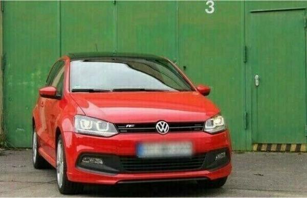 LED Tagfahrlicht Scheinwerfer für VW Polo 6R 09-14 schwarz mit dynamischem LED Blinker