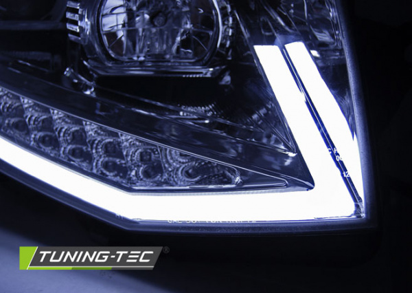 LED Tagfahrlicht Scheinwerfer für VW T6 15-19 chrom mit LED Blinker