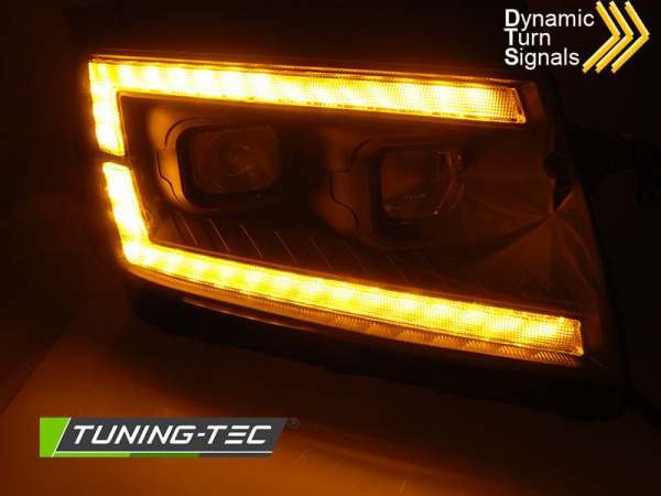 LED Tagfahrlicht Scheinwerfer für VW Crafter II / MAN TGE 2017+ / schwarz dynamisch