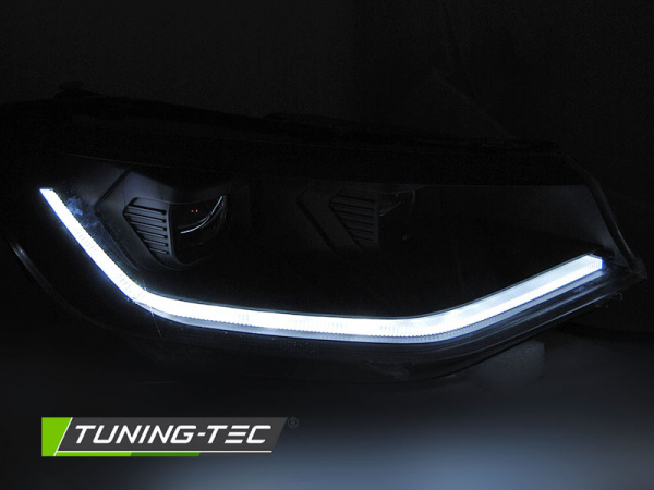 VOLL LED Tagfahrlicht Scheinwerfer Set für VW Caddy V/5 (SB) 20+ schwarz mit dyn. Blinker