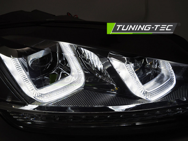 Upgrade Design Tagfahrlicht Scheinwerfer Set für VW Golf 7 (VII) 12-17 schwarz mit dynamischem LED Blinker