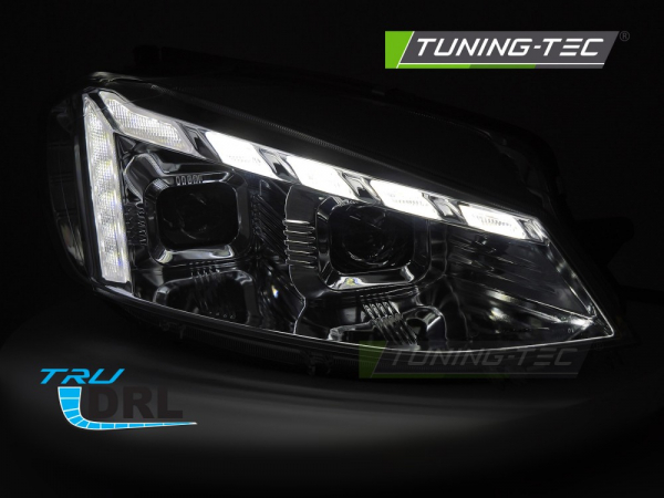 VOLL LED Tagfahrlicht Scheinwerfer Set für VW Golf 7.5 (Facelift) 17-19 chrom mit LED Blinker
