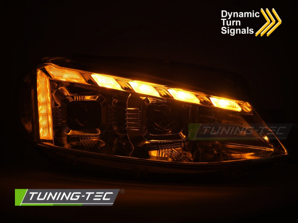 VOLL LED Tagfahrlicht Scheinwerfer Set für VW Golf 7.5 (Facelift) 17-19 chrom mit LED Blinker
