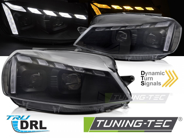 "UPGRADE+" LED Tagfahrlicht Scheinwerfer Set für VW Golf 7.5 (Facelift) 17-19 schwarz mit LED Blinker