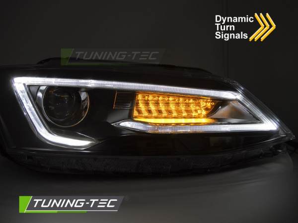 Upgrade LED Tagfahrlicht Scheinwerfer Set für VW Jetta 6 11-18 schwarz mit dyn. Blinker