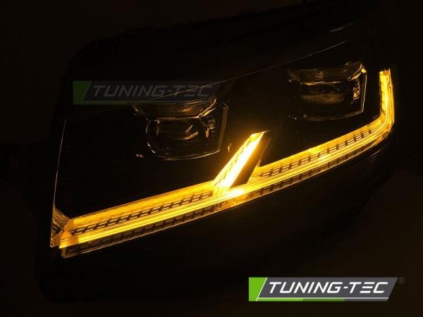 VOLL-LED Scheinwerfer für VW T6 15-19 schwarz mit statischen LED Blinker
