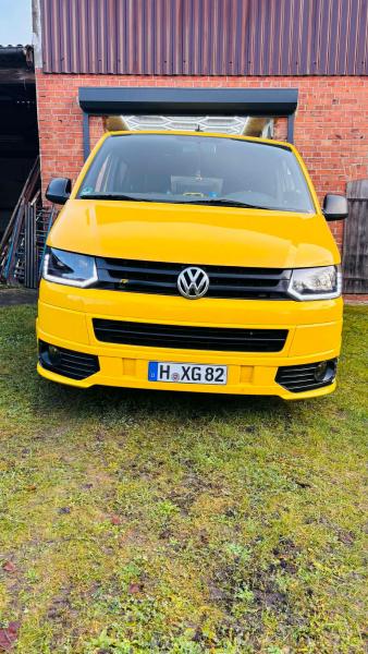 VOLL LED Tagfahrlicht Scheinwerfer Set für VW T5 GP (Facelift) 10-15 schwarz mit dynamischem LED Blinker