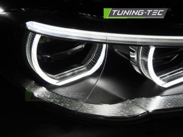 VOLL LED Angel Eyes Scheinwerfer Set für BMW 5er F10/F11 10-13 schwarz