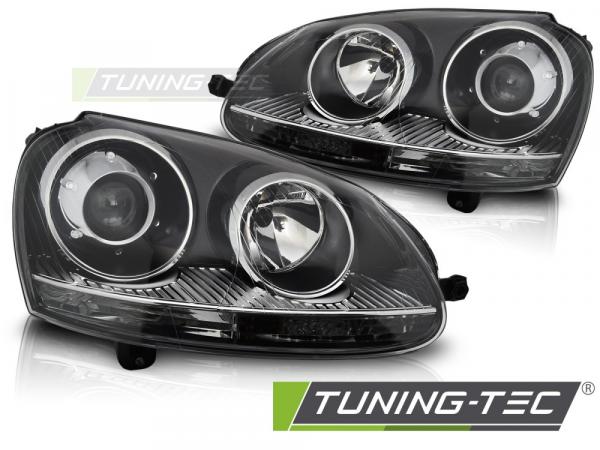 Upgrade Black/Chrom-Design Scheinwerfer Set für VW Golf 5 03-09 schwarz/chrom