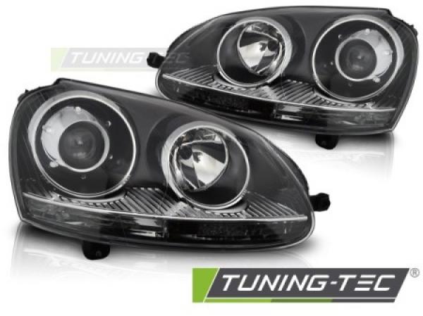 Upgrade Black/Chrom-Design Xenon Scheinwerfer Set für VW Golf 5 03-09 schwarz/chrom