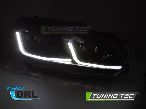 LED Tagfahrlicht Scheinwerfer Set für VW Golf 6 08-12 schwarz mit dyn. Blinker