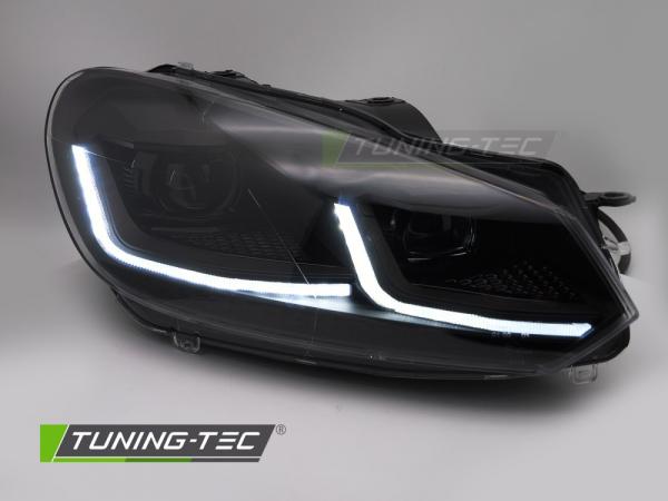 LED Tagfahrlicht Scheinwerfer Set für VW Golf 6 08-12 schwarz mit dyn. Blinker