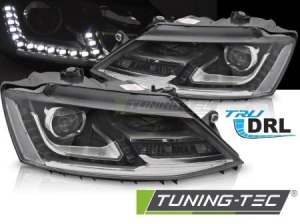 LED Upgrade Design Tagfahrlicht Scheinwerfer Set für VW Jetta 6 (VI) 11-18 schwarz