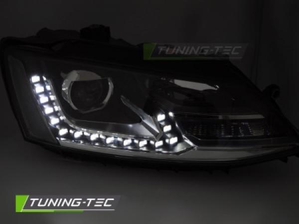 LED Upgrade Design Tagfahrlicht Scheinwerfer Set für VW Jetta 6 (VI) 11-18 schwarz