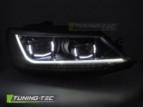 LED Upgrade Design Tagfahrlicht Scheinwerfer Set für VW Jetta 6 (VI) 11-18 schwarz mit dyn. Blinker