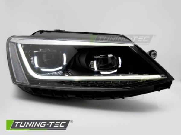 LED Upgrade Design Tagfahrlicht Scheinwerfer Set für VW Jetta 6 (VI) 11-18 schwarz mit dyn. Blinker
