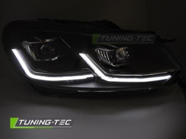 VOLL LED Upgrade Design Scheinwerfer Set passend für VW Golf 6 08-12 schwarz/chrom