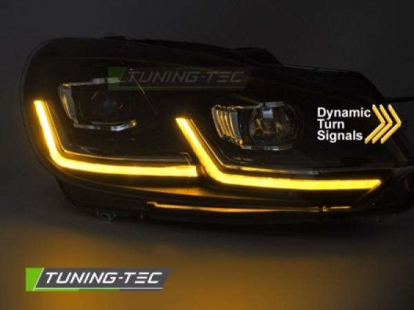 VOLL LED Upgrade Design Scheinwerfer Set passend für VW Golf 6 08-12 schwarz/chrom