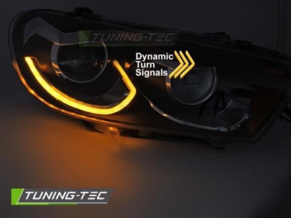 VOLL LED Tagfahrlicht Scheinwerfer Set passend für VW Scirocco III (3) 08-14 schwarz (werks. Halogen)