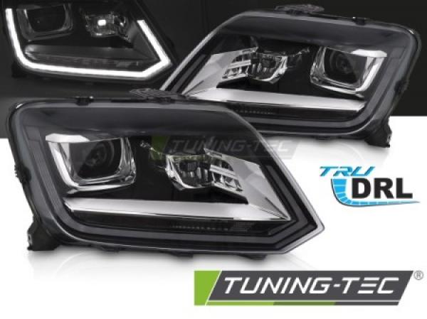 LED Upgrade Design Scheinwerfer Set passend für VW Amarok 09-16 schwarz/chrom