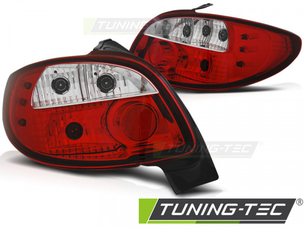 Upgrade Design Rückleuchten für Peugeot 206 98-17 rot/klar