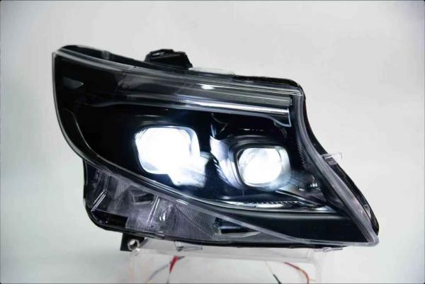 Upgrade Design VOLL LED Tagfahrlicht Scheinwerfer für Mercedes Benz V-Klasse / Vito W447 14-23 schwarz mit LED Blinker