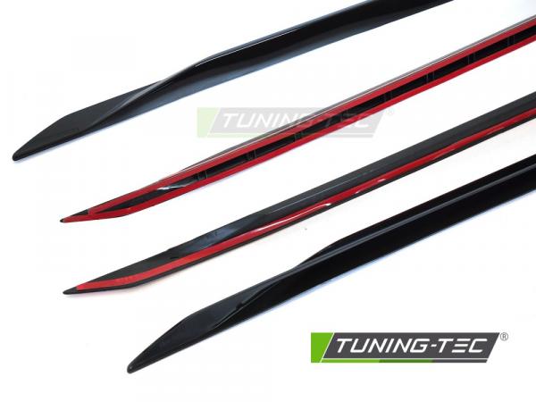 Upgrade Sport Design Seitenschweller Set passend für BMW 5er G60 / G61 Limousine/Touring 2023+ Hochglanz Schwarz