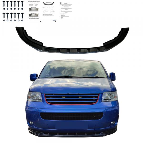 Upgrade Design Frontspoiler / Lippe / Ansatz passend für VW T5 03-09 Hochglanz schwarz mit ABE