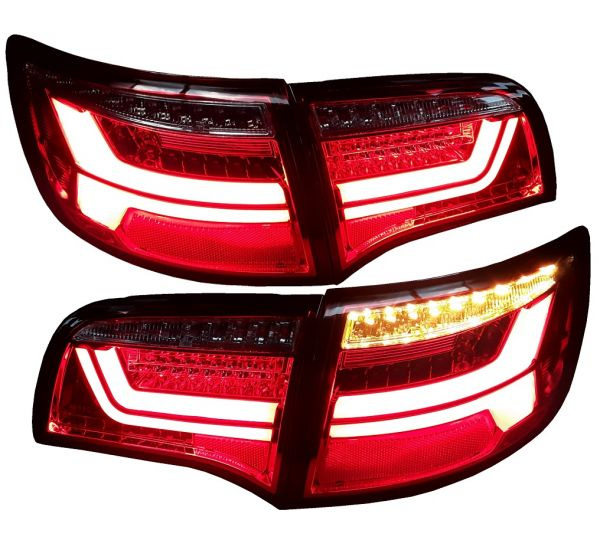 VOLL-LED Lightbar Design Rückleuchten für Audi A6 4F Avant (C6) 04-11 rot/klar dynamischer Blinker