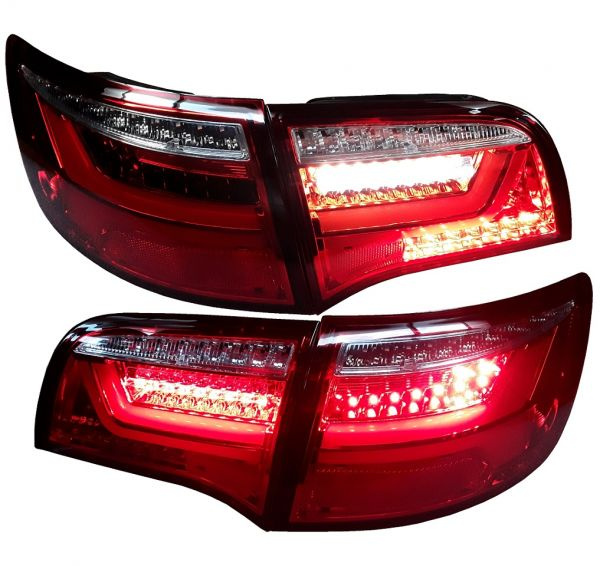 VOLL-LED Lightbar Design Rückleuchten für Audi A6 4F Avant (C6) 04-11 rot/klar dynamischer Blinker
