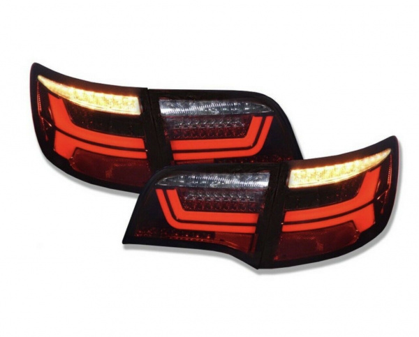 VOLL-LED Lightbar Design Rückleuchten für Audi A6 4F Avant (C6) 04-11 rot/rauch dynamischer Blinker