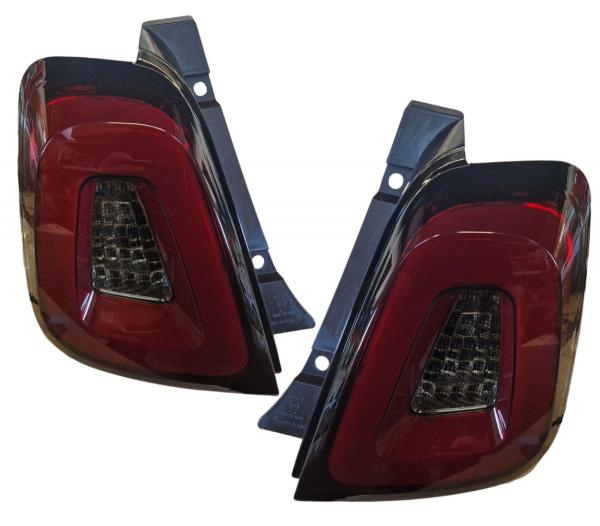 VOLL LED Upgrade Design Rückleuchten Set für Fiat 500 15-24 rot/rauch
