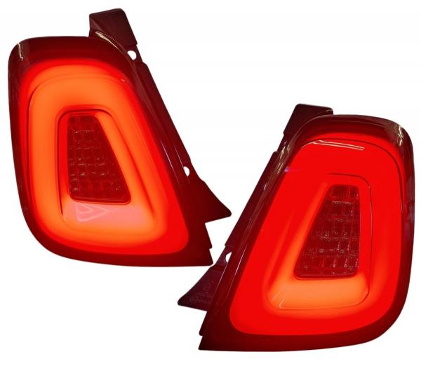 VOLL LED Upgrade Design Rückleuchten Set für Fiat 500 15-24 schwarz/rauch