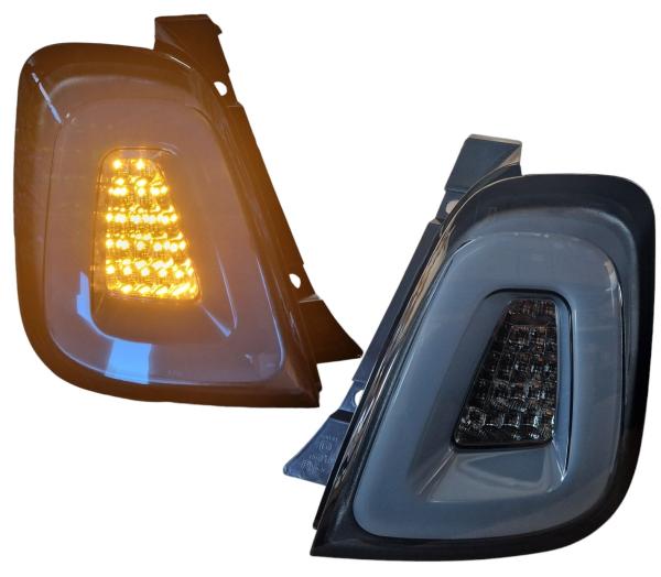 VOLL LED Upgrade Design Rückleuchten Set für Fiat 500 15-24 schwarz/rauch