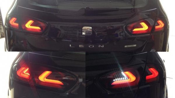 Voll LED Upgrade Design Rückleuchten für Seat Leon 1P Facelift 09-12 schwarz/rauch