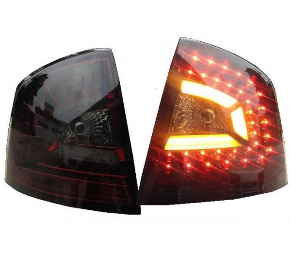 LED Upgrade Design Rückleuchten für Skoda Octavia 2 (1Z) Limousine 04-13 rot/rauch