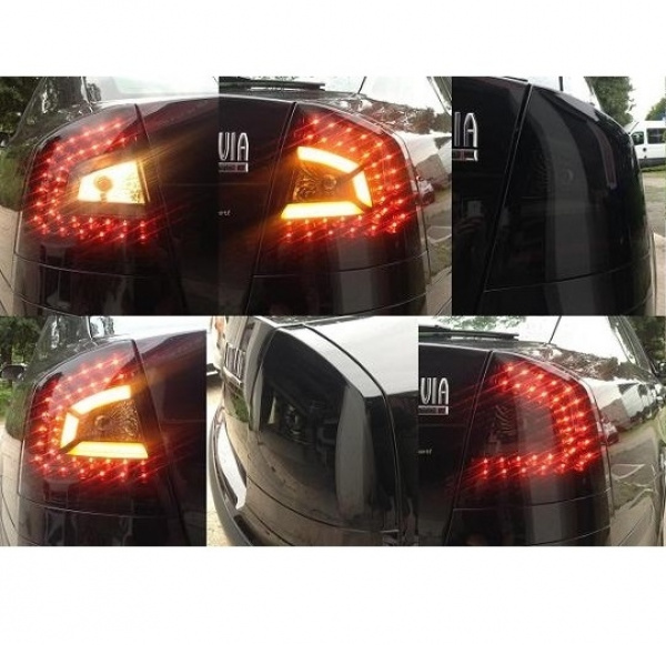LED Upgrade Design Rückleuchten für Skoda Octavia 2 (1Z) Limousine 04-13 schwarz/rauch