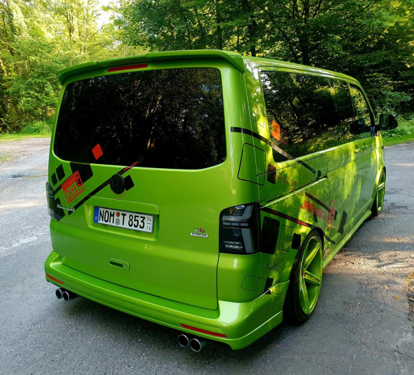 Voll LED Lightbar Design Rückleuchten für VW T5 03-09 / T5 GP (Facelift) 10-15 schwarz/rauch mit dynamischen Blinker