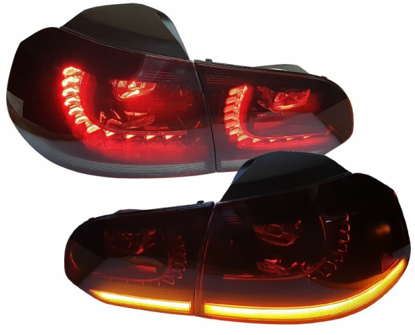 Voll LED Design Rückleuchten für VW Golf 6 (VI) 08-12 rot/rauch mit dynamischem Blinker