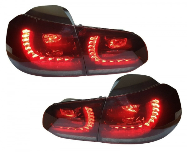 Voll LED Design Rückleuchten für VW Golf 6 (VI) 08-12 rot/rauch mit dynamischem Blinker