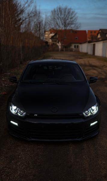 VOLL LED Tagfahrlicht Scheinwerfer Set für VW Scirocco III (3) 08-14 schwarz mit dyn. Blinker