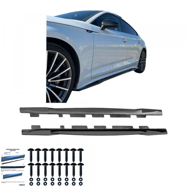 Upgrade Design Seitenschweller Set passend für Audi A5 / S5 F5 Facelift 19-24 Hochglanz schwarz