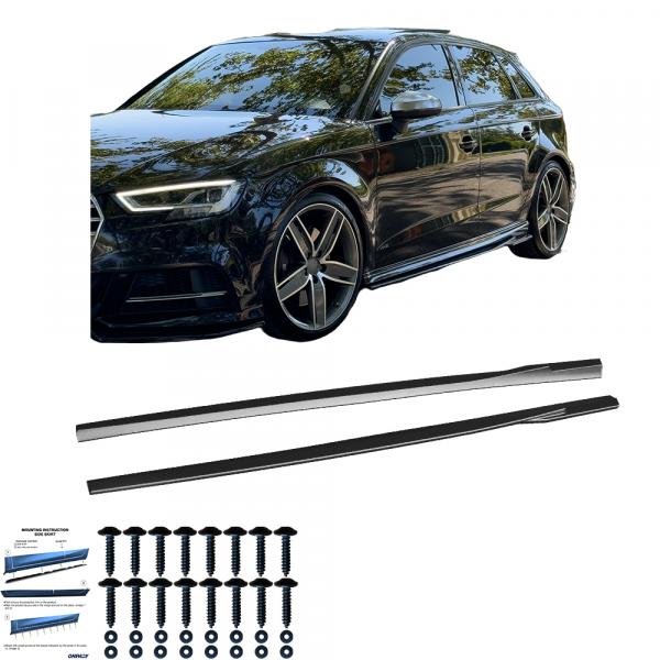 Upgrade Design Seitenschweller Set passend für Audi A3 / S3 8V Facelift 13-19 Hochglanz schwarz
