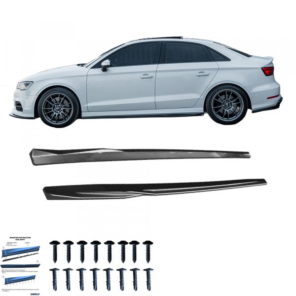 Upgrade Design Seitenschweller Set passend für Audi A3 8V / S3 8V Facelift 13-20 Hochglanz schwarz