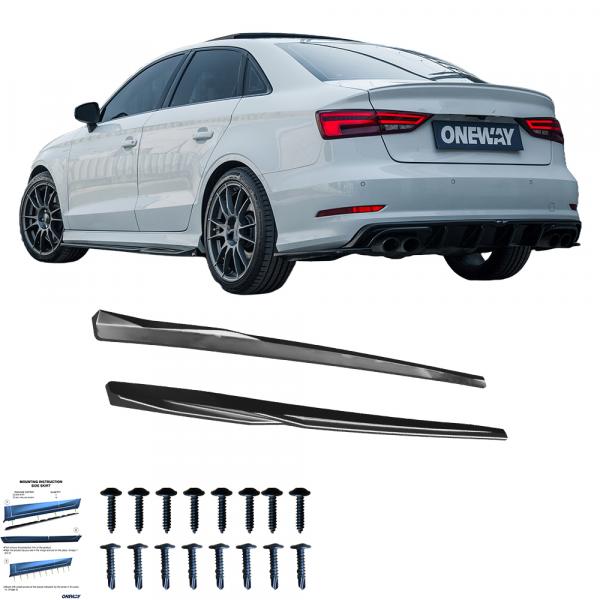Upgrade Design Seitenschweller Set passend für Audi A3 8V / S3 8V Facelift 13-20 Hochglanz schwarz