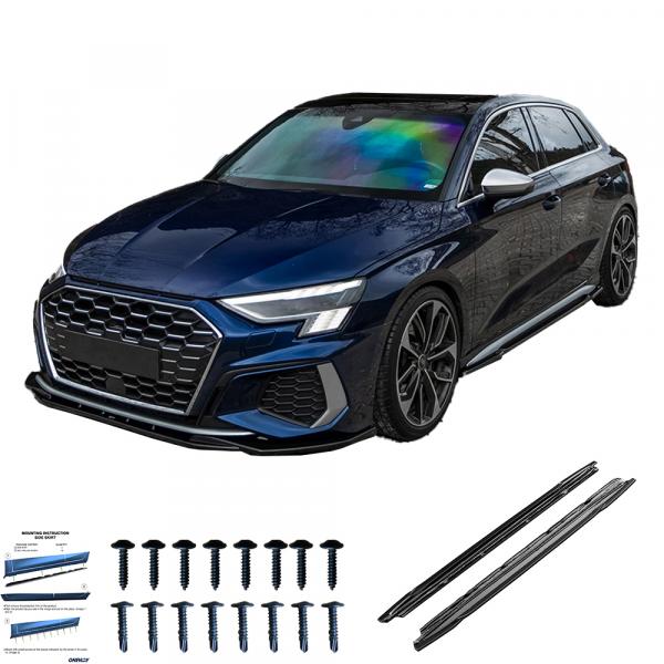 Upgrade Design Seitenschweller Set passend für Audi A3 8Y / S3 8Y 20-24 Hochglanz schwarz
